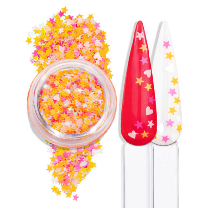 Glitter Fantasia Mix Inocos - Laranja Rosa e Branco 1g