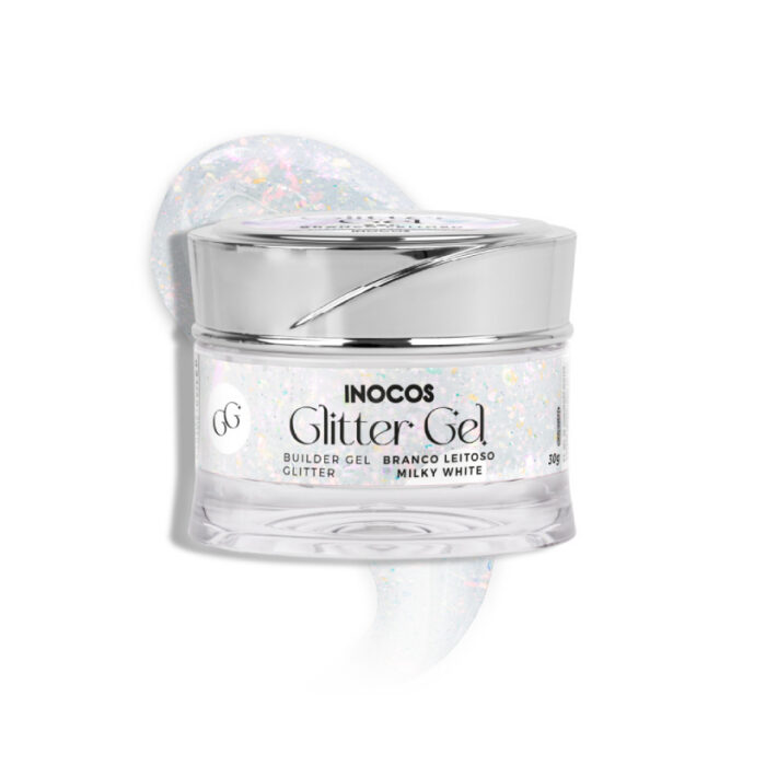Glitter Gel Inocos - Branco com Glitter 30g