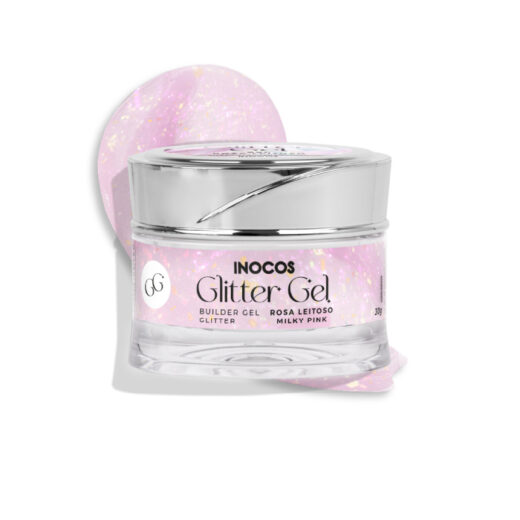Glitter Gel Inocos - Rosa com Glitter 30g
